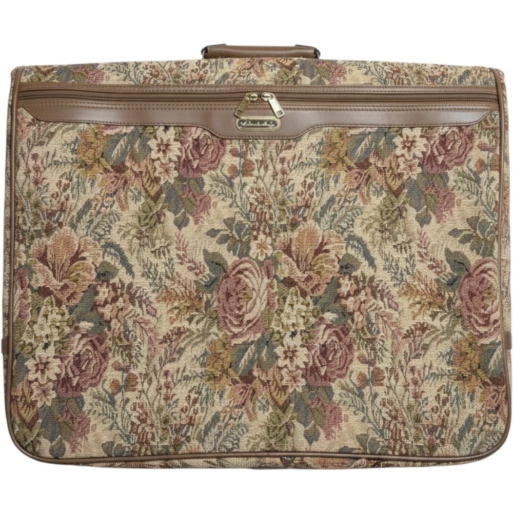 Jaguar Floral Tapestry Garment Bag Vintage‎ Travel Suit Dress Carrier Multicolor